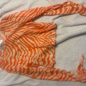 DNA Couture Orange and White Zebra Print Top